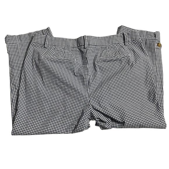 Talbots Womens Capri Pants Size 10 Navy Blue Gingham Plaid High Rise Zip Fly - Picture 4 of 12